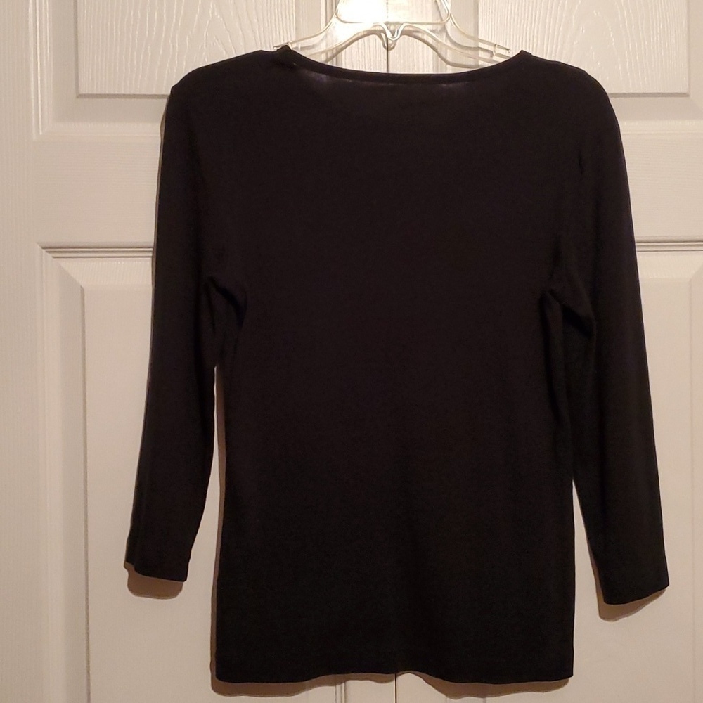 Jones New York Sport Women's Black 3/4 Sleeve Top Size Small - Picture 4 of 5